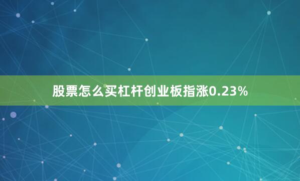 股票怎么买杠杆创业板指涨0.23%